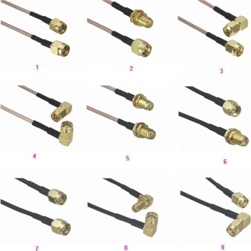 1Pcs RG316 RG174 Cable SMA male plug to SMA male Plug & Female jack Nut Bulkhead straight RF Jumper pigtail 4inch~5M