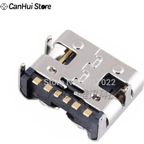 10PCS/LOT Micro USB JACK 3.1 Type-C 6pin DIP4 90 degree female Connector For Mobile Phone Charging port Charging Socket Hot New