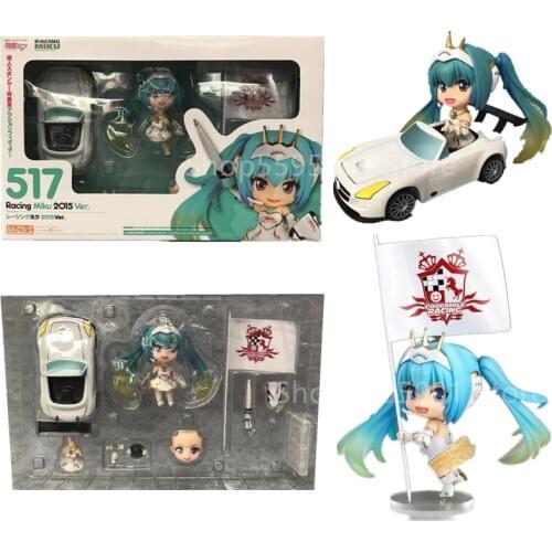 10CM Japanese Anime Q version 517 Racing Miku 2015 Ver. Action Figure PVC Toy Doll cute Gift For Christmas