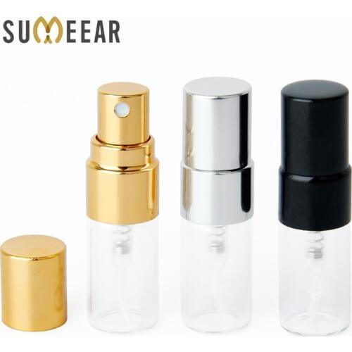 100Pieces/lot 2ml Mini Refillable Perfume Bottle For Sample Spray Bottle Metal Atomizer Portable Travel Gift Cosmetic Container