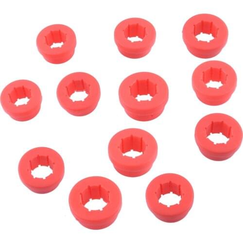 12Pcs Car Red Plastic Bushings Accessories Fit for Skunk2 EK EG ES EP Rear Lower Control Arms & Camber Kits