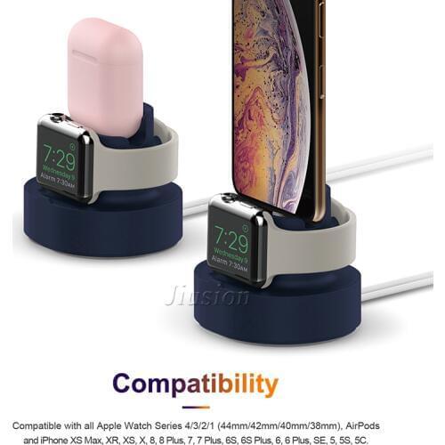 2 in1 Silicone Charger Holder For Apple Watch/Iphone/Airpods 1 2 Charging Station Fast Charger Induction Dock Iphone Accessories