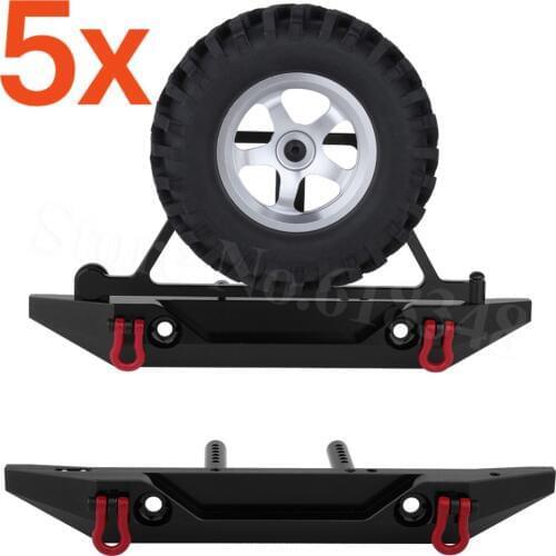 5sets/lot RC Aluminum Rear Bumper with Spare Tire Carrier for 1/10th Scale AXIAL SCX10 Electric 4WD Rock Crawler