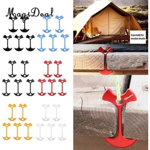 5pcs Alloy Tent Anchor Guy Line Runners Rope Nails Gallery Road Deck Awning