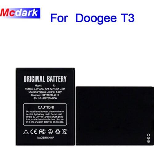 Mcdark 3200mAh Battery For Doogee T3 Batterie Bateria Accumulator AKKU ACCU PIL Mobile Phone