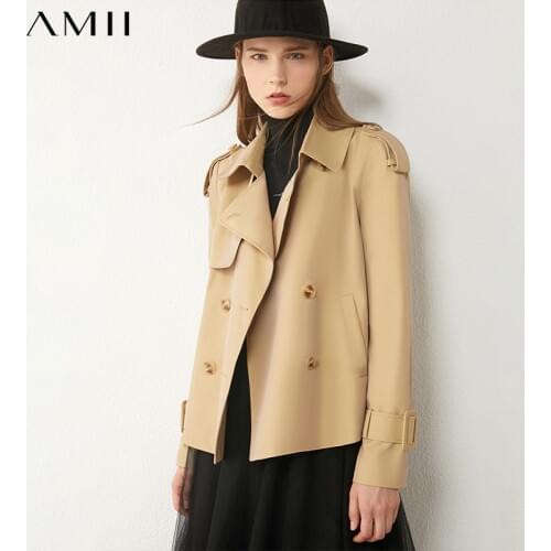 Amii Women's Double Breasted Trench Coats