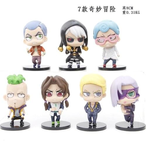 7pcs/set Anime Figure Jojo Bizarre Adventure Figure Toys Kujo Jotaro Higashikata Josuke Kakyoin Noriaki Dolls