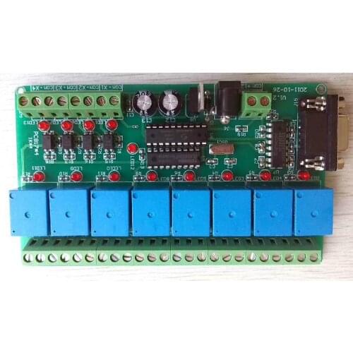Free Shipping! 1pc IPC board / serial control board / 4 switch / 8 relay / with serial RS232/RS485