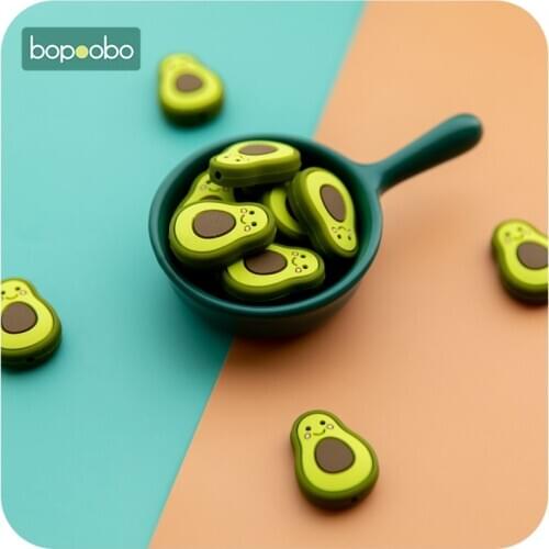 Bopoobo BPA Free 5pc Silicone Beads For Necklaces Silicone Teether DIY Crafts Silicone Teether Molar Toys Baby Care Teether