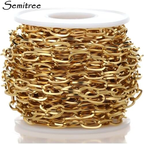 1 Meter Stainless Steel Oval Link Chains Bulk for DIY Jewelry Making Necklaces Accessories Handmade Bracelets Craftd Supplies