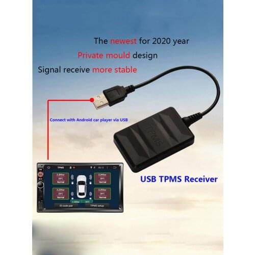 TPMS Sensor USB Tire Pressure Monitor System External Auto Alarm Sensor Module 4 Sensors For Car Bus Minibus And More