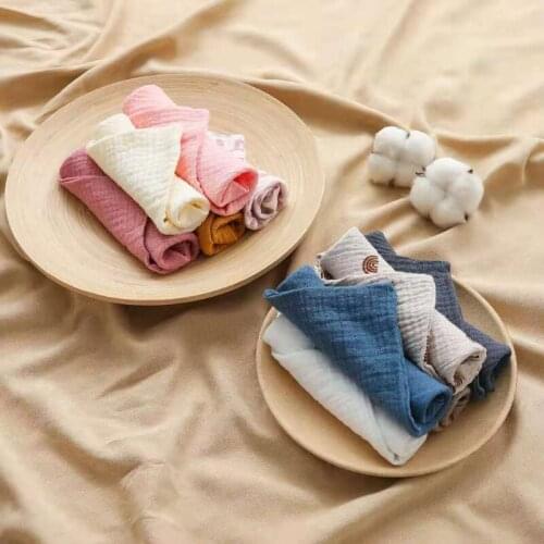 97BE 5 Pcs Baby Cotton Square Towel Infant Hand Face Washcloth Handkerchief Bib Cloth