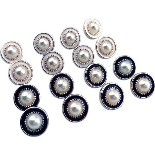 HL 11mm 50pcs/150pcs 2 Colors Pearl Plating Buttons Shank DIY Apparel Wedding Dress Shirt Buttons Sewing Accessories