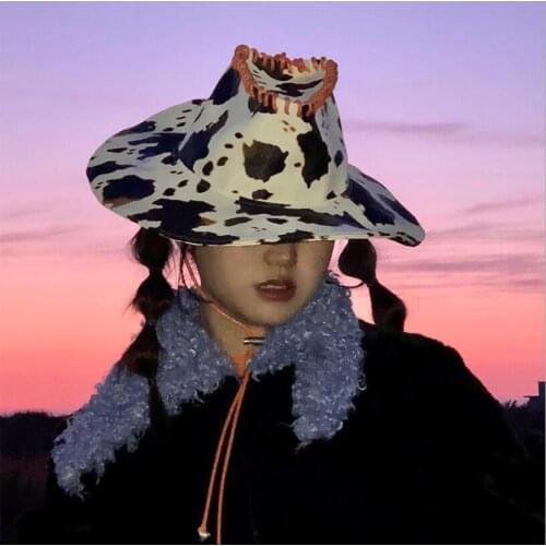 Ins Hot Cool Girls Fashion Jazz Cowboy Fedora Hat PU Leather Travel Take Photos Casual Vintage Caps Panama Fedora Hats