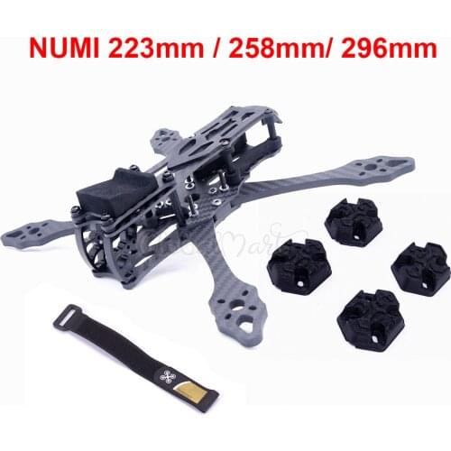NUMI 5inch 223mm / 6inch 258mm / 7inch 296 296mm Wheelbase X-type split 5mm Arm Carbon Fiber Frame kit For FPV RC Drone