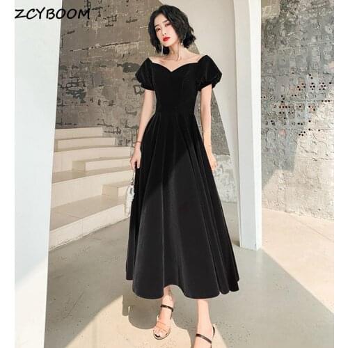 Short Cocktail Dress 2021 A-Line Formal Party Night Black Prom Dresses Velvet Vestidos De Gala Burgundy Graduation Evening Gowns