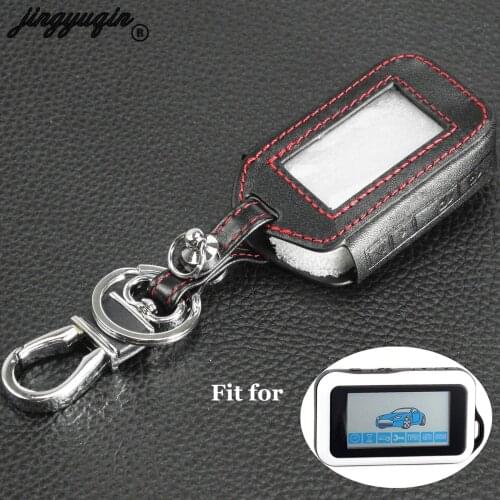 Jingyuqin Remote Leather Key Cover For Starline E60 E61 E62 E90 E91 2 Way Car Alarm System KeyChain Case