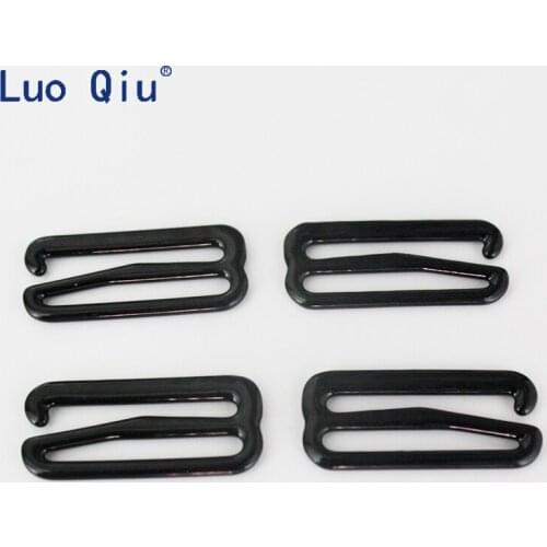 Luo Qiu High quality 25mm coated black type 9 metal bar Buckles clips for Lingerie Adjustment accessories DIY 50pcs/lot