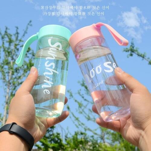 Cute Water Bottle New Square Tea Milk Fruit Water Cup Drink With Rope Transparent Sport Korean Style Heat Resistant Vaso de agua