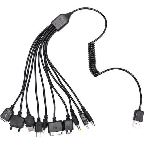 Multi Pin Cable Charger USB Adapter Cable Data Wire Cord 10 in 1 Multifunction USB Data Transfer Cable Universal