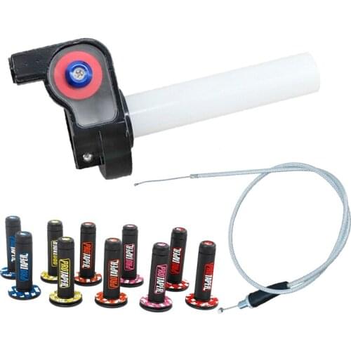 Motorcycle Grips With 1/4 Quick Turn Throttle Settle 1200MM Throttle Cable For PRO TAPER Handlebar Dirt Pit Bike Motocross Parts