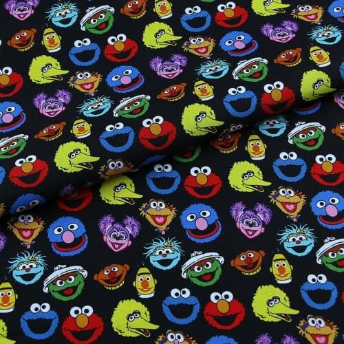 Cartoon Sesame Street Design Cotton Fabric for Kids Clothes Sewing Quilting Fabrics Needlework Material DIY Handmade