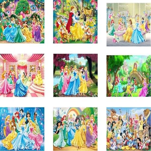 Disney 5D diamond painting kit set Princess Series Cross stitch Diamand art diamant Cartoon princess Mosaic gift