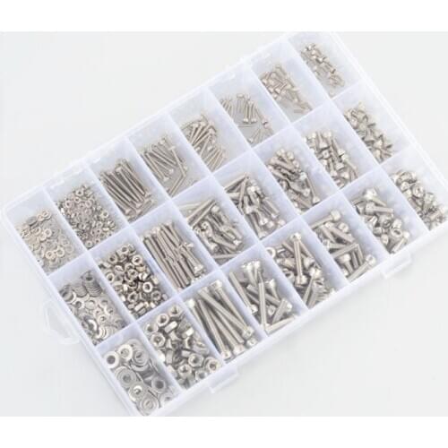 1080PCS M2/M3/M4 304 Stainless Steel HEX Socket Head Cap Screws Set for RC Model Drone Vehicles