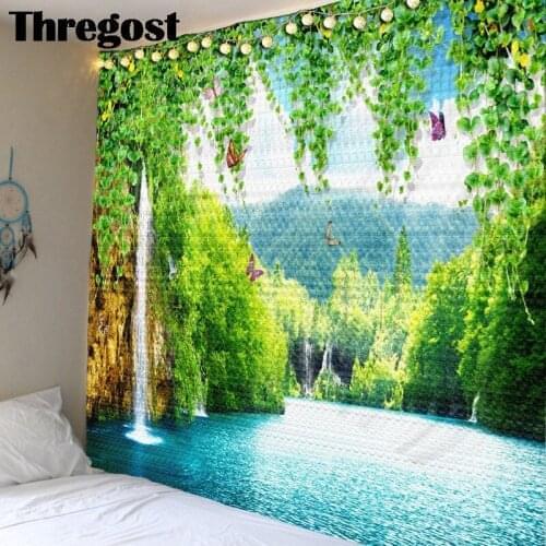 Thregost 3D Scenic Print Wall Hanging Polyester Rectangle Wall Cloths Room Decor Fabric Boho Tapestry Hot Beach Towel