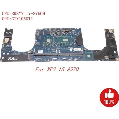 Nokotion CN-0YYW9X 0YYW9X CN-08V86K DAM00 LA-F541P For Dell XPS 15 9570 Laptop motherboard SR3YY i7-8750H CPU GTX1050TI 4GB DDR4
