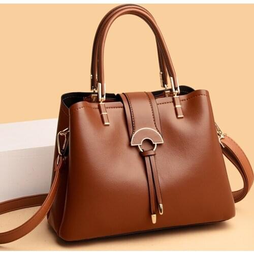 Pure Color Ladies Handbag Shoulder Bag Smooth Fabric Luxury Designer Design Large Capacity Messenger Bag Elegant Girl Retro Bag