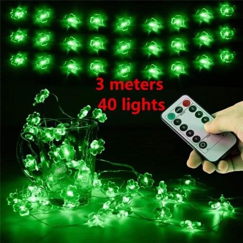 Oobest Delicate Green 45 LED Four-leaf Clovers Light Great For St Patricks Day Party/Christmas Tree Decoration,8 Lighting Modes
