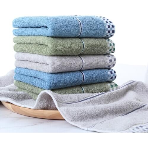 Wholesale Cotton Absorbent Adult Face Wash Towel Solid Color Towel Daily Necessities Customization Logo Face Towel 2pcs/lot