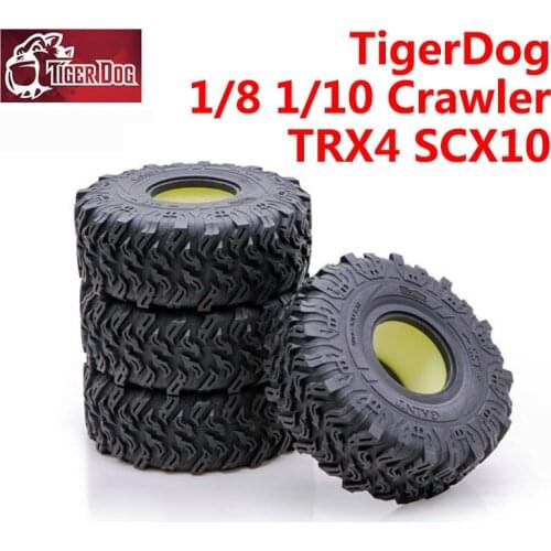 RC Car Parts 1/8 1/10 TigerDog 2.2 inch Soft Simulation Climbing Crawler Model Cars Tires Tire Wheels SCX10 90046 D90 TRX4