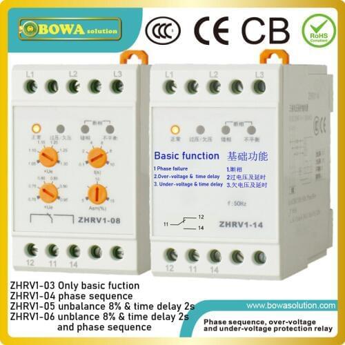 Voltage Monitoring Relay with mulit-functions include over or under-voltage & time delay, unbanlance, phase sequence and failure
