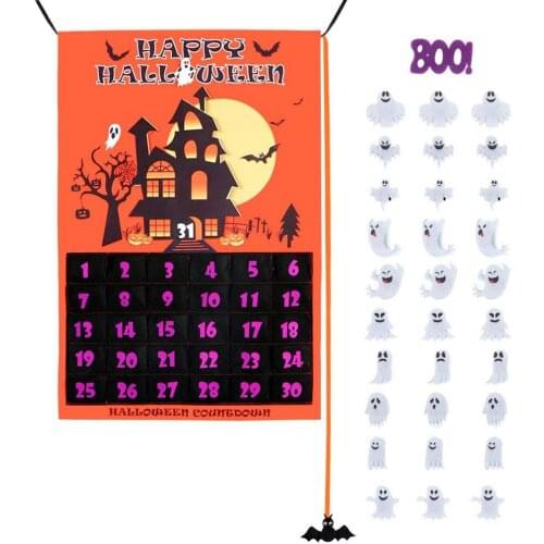2021 Halloween Advent Calendar Removable Wall Calendar Felt 31 Days Countdown Eid Ramadan Home Decor Gifts