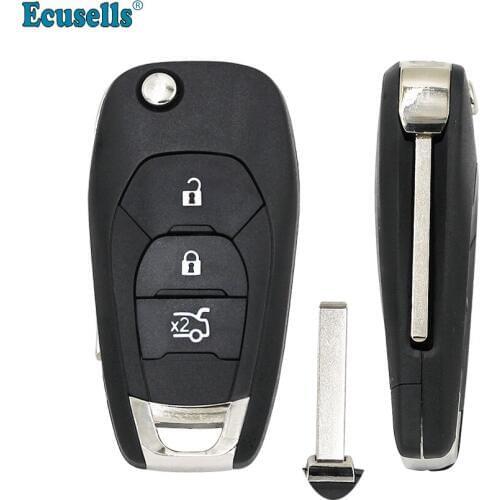 Flip Replacement Remote Key Shell Case Fob 3 Buttons for Chevrolet Cruze Aveo 2014-2017