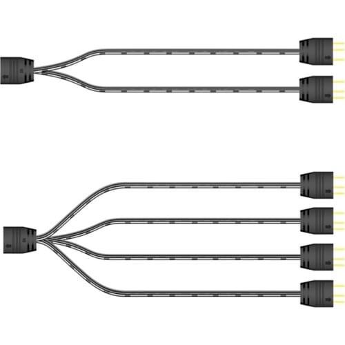 COOLMOON 5V 3Pin ARGB Connector 1 To 2 4 Fan Hub Splitter Power Cable Extension Cable for Computer Fan Motherboar Hub Split Line