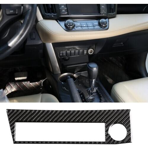 Carbon Fiber ABS Instrument Central Control Button Switch Trim Panel Cover for Toyota RAV4 2015-2019 Car Stylings