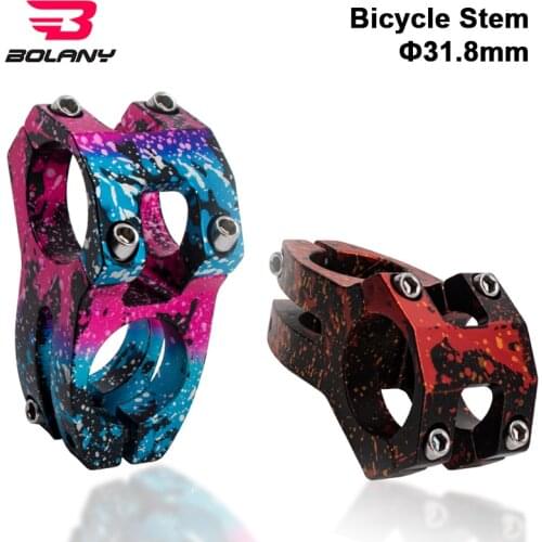 Bolany Bicycle Stem 7075 Aluminum Alloy CNC Seat Tube 28.6 Steerer 132g Colorful For 31.8mm MTB Road Bike Handlebar Accessories