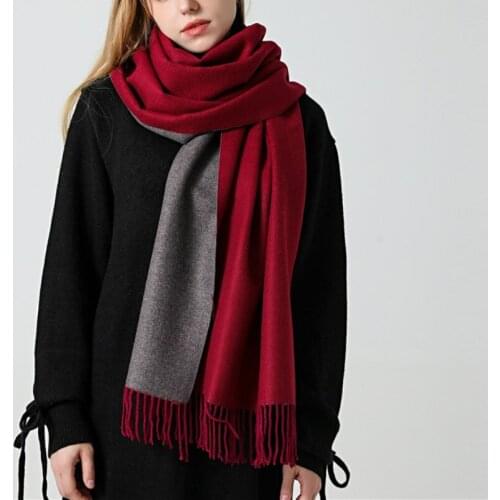 Winter Cashmere Scarf Women Thick Warm Shawls Wraps Lady Solid Scarves Fashion Tassels Pashmina Blanket Quality Foulard 2021 New