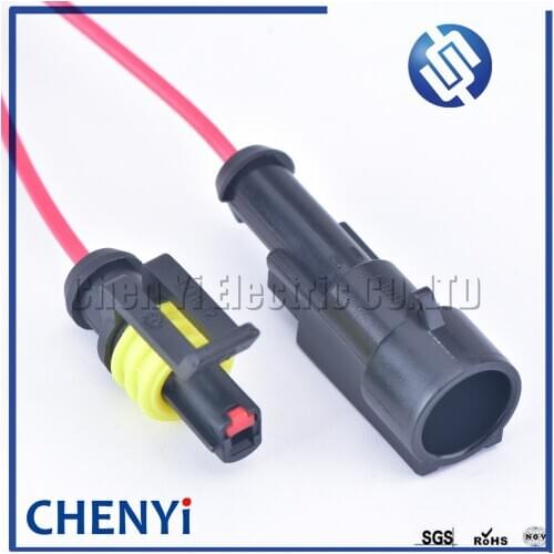1 Set 1 Pin AMP Tyco car Waterproof Wire Harness Male Or Female Auto Sealed Connector Plug 282079-1 282103-1 With 15CM Cable