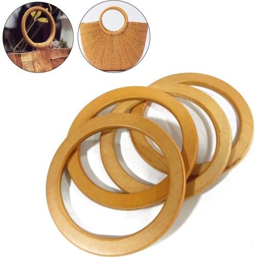 1PC Round D-shaped Wooden Handle Replacement DIY Purse Handbag Bag Handles Ring Portable Bag Strap Bag Accessories Correa Bolso