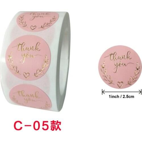 10pcs/lot Pink Thank You for Supporting My Small Business Sticker Labels 1" Round Thank You Stickers Roll sealing labels