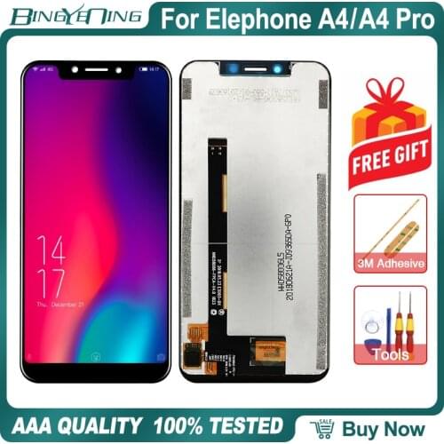 100% Original For Elephone A4/A4 Pro LCD&Touch screen Digitizer with frame display Screen module accessories Replacement Tools