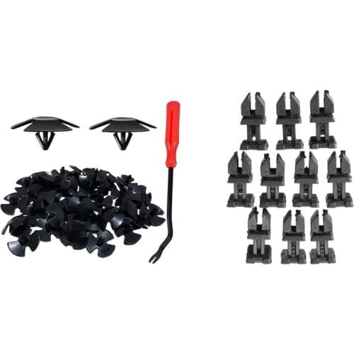 100Pcs Bumper Hood Cover Retainer Clips for Chrysler,JEEP with 100Pcs Door Plastic Panel Clip for Mercedes Benz W124