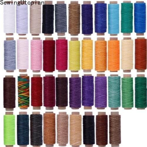 12PCS 150D 12M Leather Sewing Waxed Thread Flat Waxed Sewing Thread Wax Line Stitching Thread for Leather Craft DIY