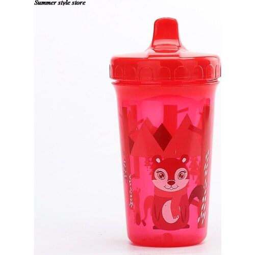 300ml Baby Feeding Bottle Cute Cartoon Print Straight Infants Cup Large Caliber Baby Drinking Cup Стаканы Для Воды