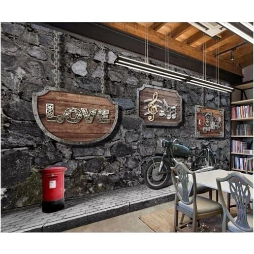 3d photo wallpaper custom mural Retro nostalgic motorcycle bar background wall home decor living room wallpaper for walls 3 d