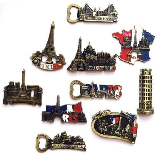 5 pieces/ lot)Special world tourist souvenirs metal refrigerator opener